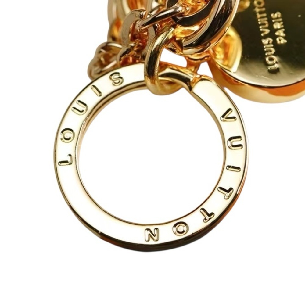 LOUIS VUITTON Heart Bag Charm Keyring Gold Light Pink - Picture 4 of 8